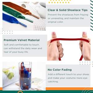 Mode coloré 1.5 CM largeur 10 couleurs 120 cm longs lacets de chaussures en velours lacets plats pour femmes filles baskets - Product Image 3