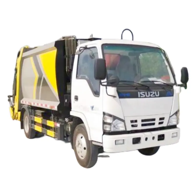 Camión compactador de basura Isuzu 4*2 6cbm, camión de basura comprimido usado Nissan o Isuzu