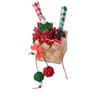 Nouveau jouet à mâcher pour perroquet de Noël, écologique et original, en bois, panier à nourriture en copeaux, cage à oiseaux de vacances, articles décoratifs pour mâcher et se dégazer
