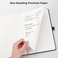 Cuaderno de Cuero con Tapa Dura Ejecutiva y Logotipo Personalizado, Cuaderno Clásico Profesional con Papel Cuadriculado A5/A4, Diario con Puntos para el Trabajo