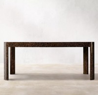 Bureau de travail commercial mobile en bois de palissandre style campagnard américain, table d'étude minimaliste rectangulaire vintage pour petites maisons