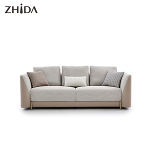 Juego de sofá de sala de estar Beige minimalista moderno Zhida sofá de color claro 1 + <span class=keywords><strong>2</strong></span> + 3 plazas, con almohadas decorativas - Product Image 3
