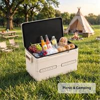 Glacière rigide pliable de 35 litres, rétention de la glace pendant 48 heures, se plie en 1/3 de sa taille, glacière portable pour le camping en plein air