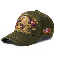 Casquette de baseball personnalisée en gros pour le 250e anniversaire des États-Unis, 100 % coton, brodée, commémorative, sportive, pare-soleil pour les célébrations