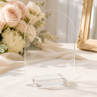 Support de carte de visite personnalisé en acrylique pour bureau, présentoir de fête, clip de numéro de table, support de plaque nominative de bureau, transparent