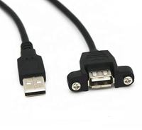 Câble d'extension USB 2.0 mâle vers femelle 30 cm avec vis Montage sur panneau