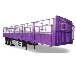 Offre Spéciale Chine 3 essieux 12 pneu 40-60 tonnes moins cher piquet Animal Transport Cargo clôture camion Semi remorque - Product Image 2