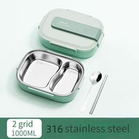 Boîte à lunch en acier inoxydable 316 remplie d'eau pour le chauffage et l'isolation, pour les étudiants, les enfants et les employés de bureau