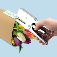 Foska Machine à relier en métal pince agrafeuse argentée à main pour agrafer le carton dur sac en plastique papier brun
