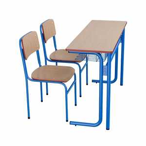 Soaring Eagle Double Desk And <b>Chair</b> Set For School Classroom Use With Storage <b>Basket</b> - Product Image 3