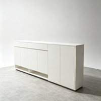 Armoire d'entrée mobile blanche avec tiroirs et étagères de rangement