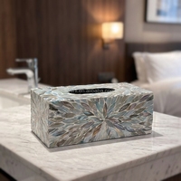 Boîte à mouchoirs en coquille naturelle Leshf - Minimalisme moderne - Décoration multifonctionnelle pour table basse - Salon - Utilisation domestique - Design créatif