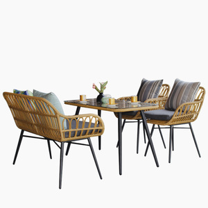 Moderno al aire libre PE Rattan Patio Muebles Set Económico Seccional Jardín Mesa <span class=keywords><strong>y</strong></span> <span class=keywords><strong>Sillas</strong></span> para Comedor Patio Hotel Villa - Product Image 2
