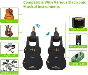 High Quality Factory UHF Guitar Wireless System Guitar Transmitter Receiver Built-in Rechargeable for Guitar <strong>Bass</strong> <strong>Pick</strong> up PK A8 - Product Image 3