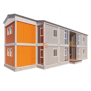 Moderna <span class=keywords><strong>casa</strong></span> prefabbricata a due piani, facile da montare, contenitore prefabbricato, ostello della gioventù per pannelli Sandwich in acciaio - Product Image 3