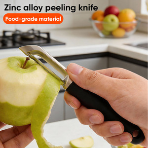 Éplucheur de légumes en forme de I avec manche en aluminium, lame ultra-affûtée, éplucheur de pommes de terre et de fruits pour la cuisine - Product Image 1