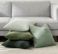 Lot de 4 housses de coussin en velours côtelé doux 18x18, style nordique, décoration bohème, peluche douce, pour canapé, salon