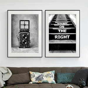 Tableau mural encadré noir et blanc : Impression rétro de <span class=keywords><strong>photographie</strong></span> de célébrités avec appareil photo pour la <span class=keywords><strong>d</strong></span>écoration intérieure contemporaine - Product Image 3