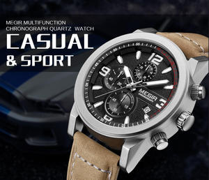 MEGIR 2026 Montre-bracelet à quartz pour homme, mode sport, aiguilles lumineuses, date, étanche, chronographe lumineux, Reloj Hombre - Product Image 6