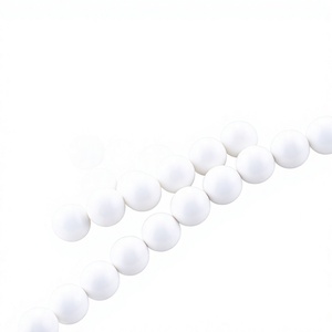 Perles en résine howlite blanches naturelles, perles rondes en vrac, 4 mm, 6 mm, 8 mm, 10 mm, pour la fabrication de bijoux - Product Image 1