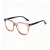 Monture de lunettes carrée bicolore avec plusieurs couleurs, monture optique tendance pour femme à dégradé contrastant