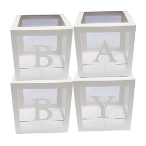 Caja de Globos Transparente de Cartón con Letras para Decoración de Fondo de Fiesta de Revelación de Género y Baby Shower de 30 cm - Product Image 6