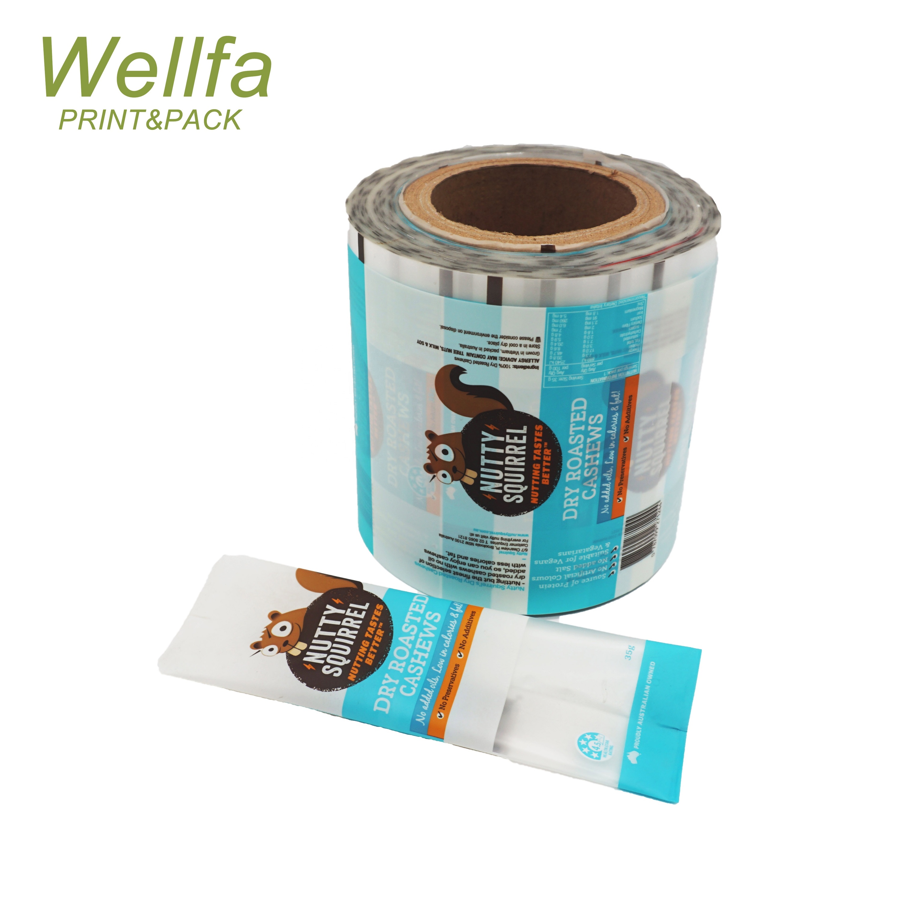 Matte Finish Printing Heat Sealable Energy Bar Wrappers Sachet Packaging