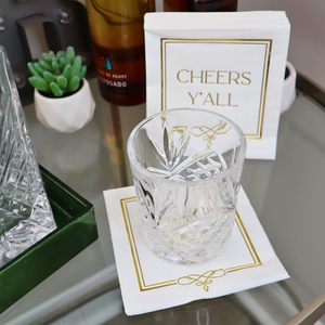 Serviettes en papier jetables imprimées personnalisées avec logo, dorées, pour cocktails, mariages, dîners - Product Image 5