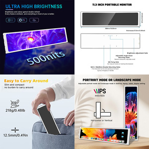 HAORYZON หน้าจอรองขนาด 11.3 นิ้ว FHD IPS จอ LCD แบบยืด 440x1920 มินิ HD-MI จอภาพแบบไวด์สกรีน <span class=keywords><strong>Aida64</strong></span> จอแสดงผลซับ CPU GPU - Product Image 2