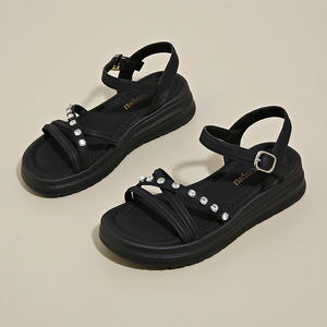 Nouvelle Collection 2026 – Sandales Plates Femme à Enfiler, Bout Ouvert, Bride Cheville, Semelle Souple, Idéales Plage - Product Image 3