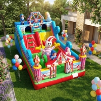 Château gonflable direct d'usine avec la glissière pleine d'entrain animale colorée pour des amusements d'école et de centre commercial