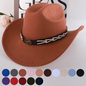 Sombrero de Vaquero de Poliéster con Ala Ancha, Protección Solar, Accesorio de Moda, Primavera 2025 - Product Image 1