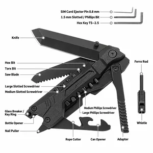 23-in-1 Folding Knife Portable Multitool for Outdoor Use Integrated Functions <b>Camping</b> Equipment <b>Hiking</b> <b>Accessories</b> Handheld Tool - Product Image 5