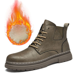 Haute qualité hommes <span class=keywords><strong>chaussures</strong></span> décontractées en plein air chaud hiver bottines randonnée plate-forme moto bottes de luxe en cuir véritable baskets - Product Image 1