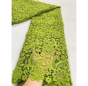 Vải ren Guipure thêu nổi, chất liệu hòa tan trong nước, đính sequin, thân thiện với môi trường, màu hồng, vải châu Phi, dùng cho đám cưới, tiệc tùng, may váy - Product Image 2