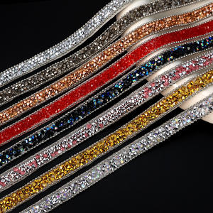 QIAO 90cm reçine Rhinestone Trim sıcak düzeltme bandı zincir kırpma aplikatör şerit Rhinestones dekorasyon için - Product Image 4