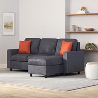 Sofá Seccional en Forma de L Tapizado en Lino Moderno, Otomana Reversible, Chaise Longue, Capacidad de 680 lb