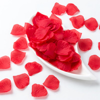 A-1331 500g Pétales de rose artificielle en soie blanche et rouge pour mariage et Saint-Valentin