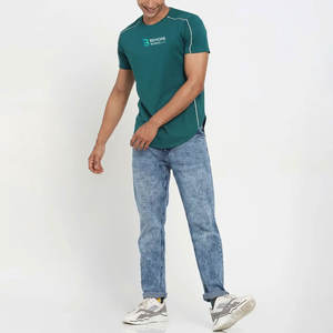 T-shirt décontracté personnalisable de haute qualité 100% coton col rond pour hommes Streetwear Mode T-shirts unis pour hommes été - Product Image 3