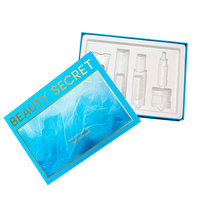 Boîte d'emballage personnalisée avec couvercle et base en papier pour lotions, sérums, soins de la peau, cosmétiques, avec insert en plastique