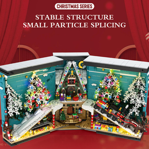 Reobrix 66033 Modè<span class=keywords><strong>le</strong></span> <span class=keywords><strong>de</strong></span> livre MOC Maison dans les arbres <span class=keywords><strong>de</strong></span> Noël <span class=keywords><strong>Train</strong></span> en briques avec lumière Jouets pour enfants Cadeaux du Nouvel An Ensembles <span class=keywords><strong>de</strong></span> blocs <span class=keywords><strong>de</strong></span> construction - Product Image 6