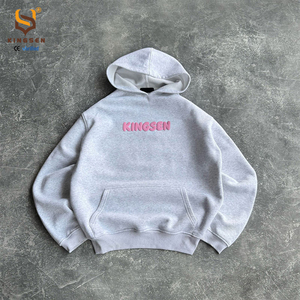 Sweat à capuche unisexe personnalisé avec logo 3D de haute qualité, en coton, surdimensionné, avec impression par transfert thermique en relief pour hommes - Product Image 1