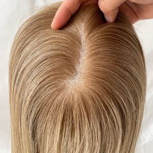 Topper de Cabello Humano Virgen 5.5x6.5 con Base Mono y 4 Clips, Atado a Mano para Mujeres - Product Image 3
