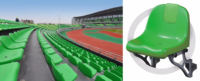 Chaises de stade en moulage par injection à dossier moyen pour intérieur et extérieur, sièges de football