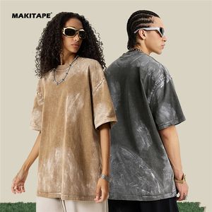 T-shirt vintage pour homme à manches courtes, taille US S25105, de haute qualité, 100 % coton tricoté, 270 GSM, écologique, teinture par pulvérisation, lavé, ample - Product Image 1