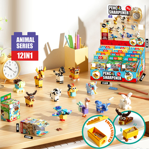 Tự làm xây dựng nhỏ gạch Đồ chơi thiết lập động vật khối bút chì mài cho trẻ em - Product Image 4
