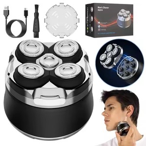 Electric Shaver for Men Electric <b>Razor</b> Cordless Waterproof Wet Dry Rotary Bald <b>Head</b> Shaver with LCD Portable Beard Shaver - Product Image 1
