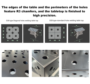 Nouvelle <span class=keywords><strong>table</strong></span> de soudage 3D flexible sur mesure, perforée avec des ouvertures de 28 mm, en acier Q355, surface nitrurée, sans électricité, pour le métal - Product Image 2