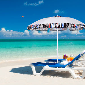 Высококачественный компактный кружевной пляжный зонт, современный дизайн, печатный Солнечный зонт для пляжного парка и ресторана, сделано в Китае - Product Image 1