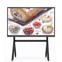 Papan Tulis Interaktif LCD 4K 55-110 Inci 20 atau 40 Titik Sentuh Pena Jari Sistem Android Windows Ganda untuk Sekolah dan Kantor